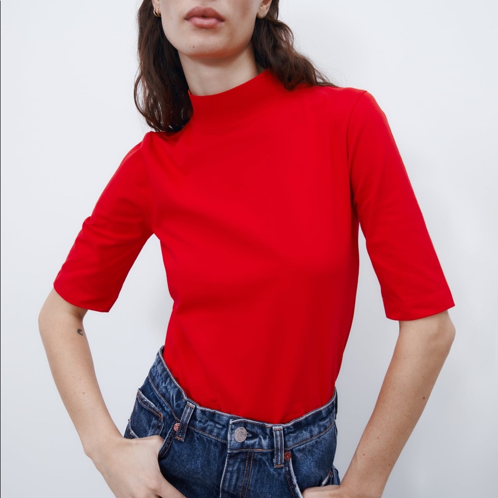 Zara Mock Neck Top